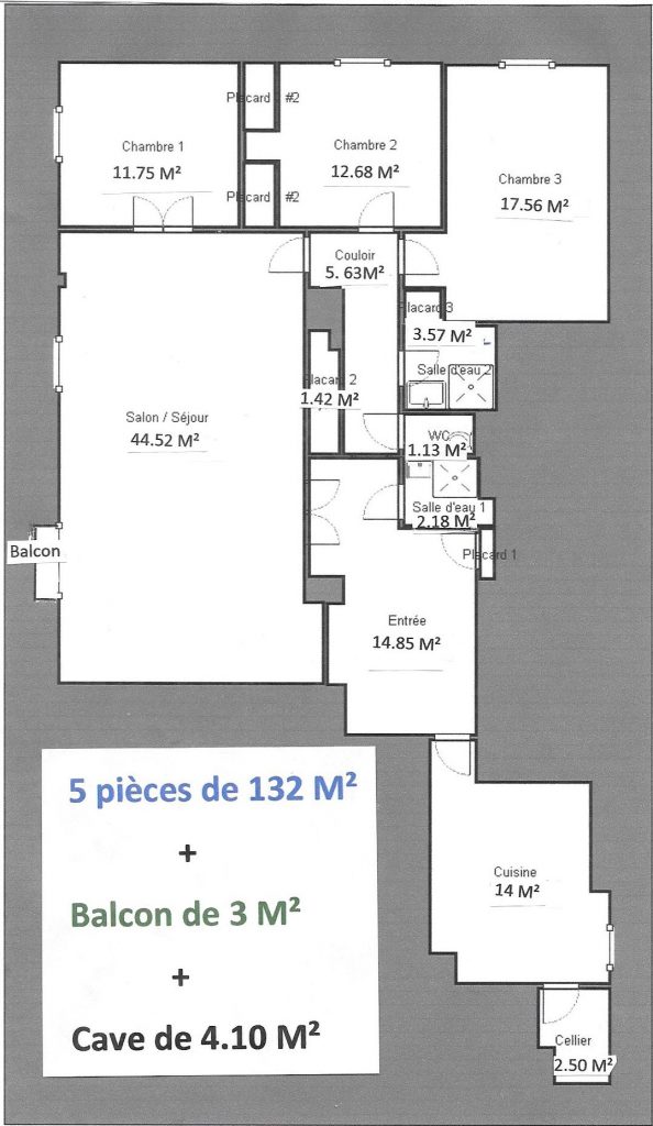 5 Pièces de 132 M² au Centre ville de Rueil ( Réf 954)