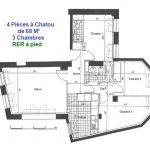 4 Pièces à Chatou de 68 M² + cave et parking – RER à pied – ( Réf 1025)
